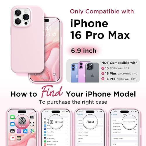 GolbinBox Magnetic for iPhone 16 Pro Max Case, Compatible with MagSafe, [Soft Anti-Scratch Microfiber Lining], Liquid Silicone Shockproof Protective Phone Case for iPhone 16 Pro Max, Chalk Pink thumbnail 2