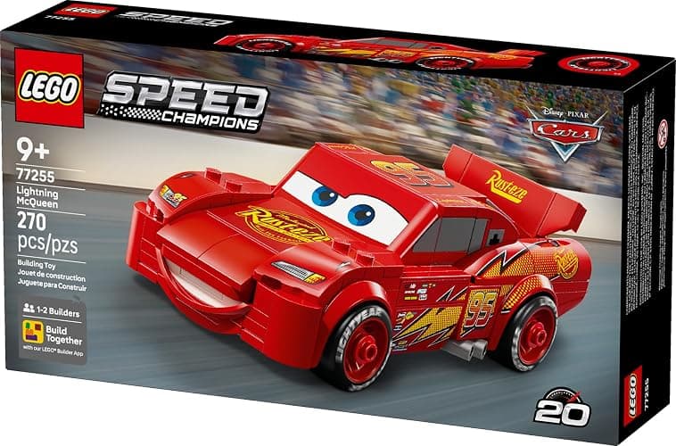 LEGO Speed Champions Lightning McQueen Toy - Disney Pixar Cars Building Blocks for Kids, Boys & Girls, Ages 9+ - Pretend Play Race Car & Bedroom Shelf Display - 77255 thumbnail 2