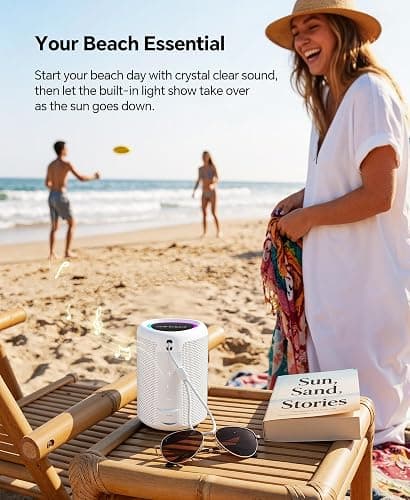 Portable Bluetooth Speaker Beach Essentials: IPX5 Waterproof for Outdoor | Powerful HD Sound,Dynamic Light,All Day Playtime,Wireless BT 5.3,TWS Pairing,Travel|Camping|Pool Accessorie,School Supplies thumbnail 7