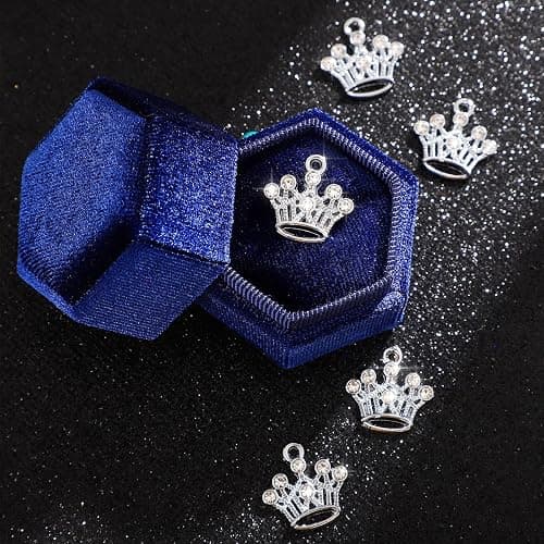 Hicarer 48 Pieces Crown Charms Mini Crowns for Crafts Crystal Pendants Vintage Jewelry Charms for DIY Jewelry Making Accessories Craft Supplies thumbnail 3