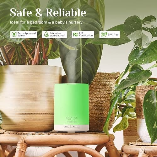 ASAKUKI Essential Oil Diffuser, 5-in-1 Quiet Humidifier, Home Fragrance Aroma Diffuser with 7 LED Color Changing Light and Auto-Off Switch (Pure White) thumbnail 5