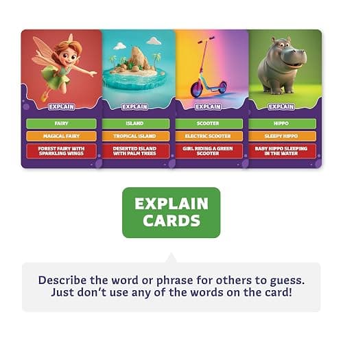 Epic Charades Game for Kids Ages 6+ – 200 Act Out & Explain Cards with Illustrations & Timer – Fun Educational Game for Family, Party, Classroom & Travel thumbnail 6