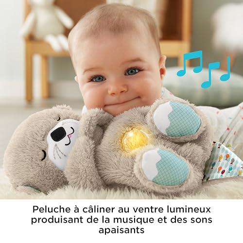 Fisher-Price Ma Loutre Câlins Bonne Nuit, Peluche pour bébé | Machine sonore portable, mouvement de respiration, jusqu'à 30 min de musique et lumières, nouveau-nés 0+ mois, FXC66 thumbnail 4