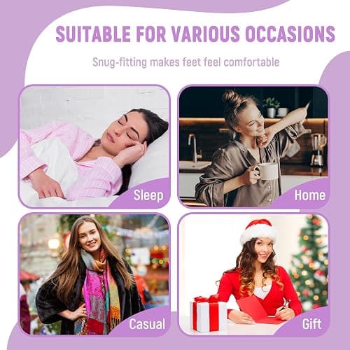Women Fuzzy Slipper Socks Fluffy Cozy Comfy Cabin Plush Warm Thermal Winter Soft Home Sleep Socks thumbnail 6