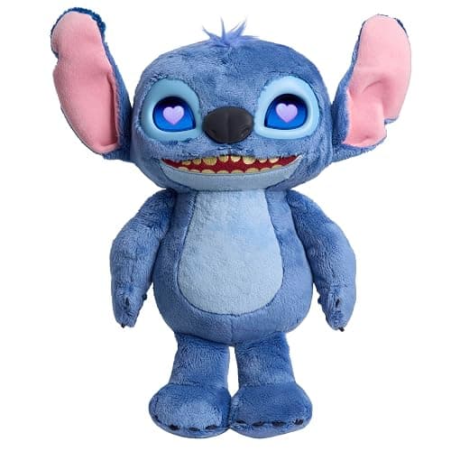 Disney Stitch Just Play Many Moods 14-inch Interactive Plush, 50+ Sounds & Effects, LCD Eyes, Inspired by Disney's New Live-Action Lilo & Stitch Movie, Toy for Fans, Girls, Boys, Kids 3+ - Image 1