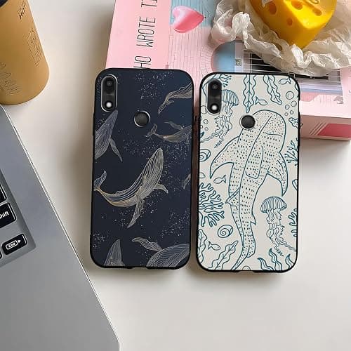 Zrutru 2 Pack Aesthetic Summer Phone Case for Gabb Phone 4 6.1",Cartoon Cute Whale Shark Ocean Coral Reefs Jellyfish Pattern Cases for Girls Women,Soft Silicone TPU Protective Cover thumbnail 6