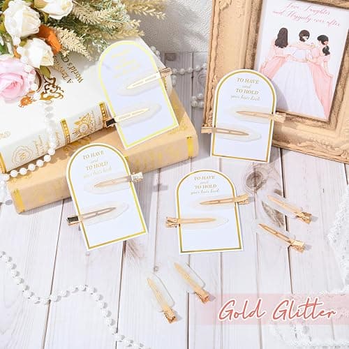 20PCS Bridesmaid Hair Clips No Bend Hair Clips Bridesmaid Hair Accessories Gifts Makeup White Creaseless Clips for Bride Women Girl(20Pcs/10Cards) thumbnail 6