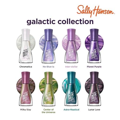 Sally Hansen Insta-Dri Galactic Nail Polish | Quick Dry, Long Lasting, Streak-Free Shine | Semi-Opaque, Shimmery | 110 Ne-Blue-la | Holographic Blue-Purple Nail Color thumbnail 8