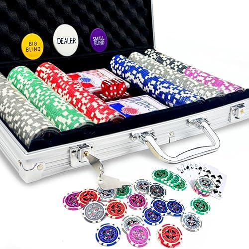 AIBETOMG Poker Chips with Numbers,Poker Chips Set with Aluminum Travel Case,11 Gram Casino Poker Set for Texas Holdem, Blackjack thumbnail 2