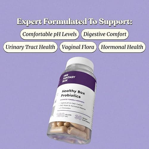 Her Fantasy Box | Healthy Box | Vaginal Probiotics for Women – Prebiotics + Advanced Lactobacillus Blend – Hormonal Balance, PMS Relief – Feminine Health Support with Cranberry & D-Mannose thumbnail 2