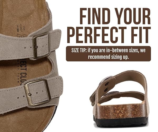 Project Cloud 100% Genuine Leather Flat Sandals For Women 2026 Cork Footbed Womens Sandals with Memory Foam and arch support Vacation Essentials Slides for Women Footwear (Venita) thumbnail 7