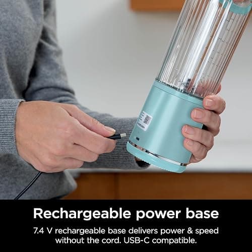 Ninja Blast Portable Blender, Cordless, 18oz. Vessel, Personal Blender For-Shakes and Smoothies, BPA Free, Leakproof-Lid and Sip Spout, USB-C Rechargeable, Dishwasher Safe Parts, Tinted Aqua, BC151AQ thumbnail 7