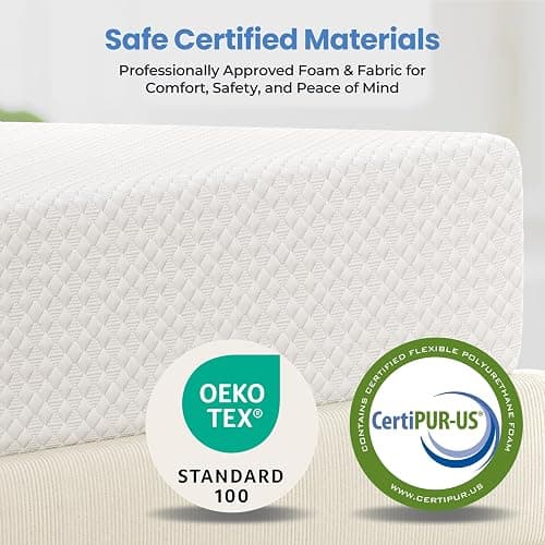 Yaheetech 8 Inch Full Size Mattress 3 Foam Layer Cooling Gel Memory Foam Mattresses, Green Tea for Fresher Sleep, Medium Firm, No Fiberglass, CertiPUR-US Certified, Full Mattress in a Box thumbnail 5