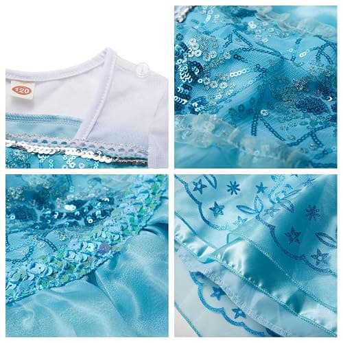 Davvew Princess Dresses for Girls Light Up Princess Costume for Christmas Halloween Toddler Princess Dress Up Clothes thumbnail 6