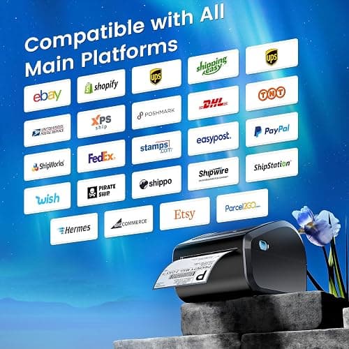 Omezizy Bluetooth Shipping Label Printer 4x6, D450BT Thermal Label Printer for Shipping Packages, Thermal Printers for Small Business, Compatible with Android, iPhone, Windows, macOS, Tiktok, UPS thumbnail 7