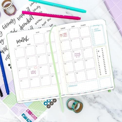 PAPERAGE Dotted Journal Notebook, (Light Blue), 160 Pages, Medium 5.6 in x 8 in - 100 GSM Thick Paper – Hardcover Journaling Notebook for Work, School & Bullet Journaling thumbnail 7