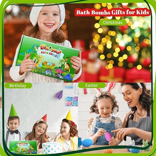 Persidra Kids Bath Bombs with Surprise Inside, XXL Large Dinosaur Bath Bombs 8pcs Bath Bomb Set with Toys Inside, Dino Toy Gifts for Kids Age 3 4 5 6 7 8 9 10 11 12 thumbnail 7