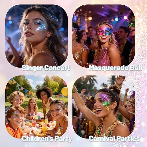 DAGEDA Blue Body Glitter Stick,Sparkly Hair Face Glitter Makeup for Women Rave Outfit Accessories,Holographic Mermaid Glitters Face Paint Stick for Women Halloween Makeup 1.12 oz thumbnail 7