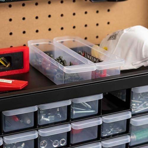 IRIS USA Plastic Storage Drawers, 26-Drawer, Stackable Teacher Toolbox, Small Parts Organizer Cabinet for Sticker Crayon Marker Bead Balloon Building Bricks Tool Hardware, Garage Storage Bins, Black thumbnail 7