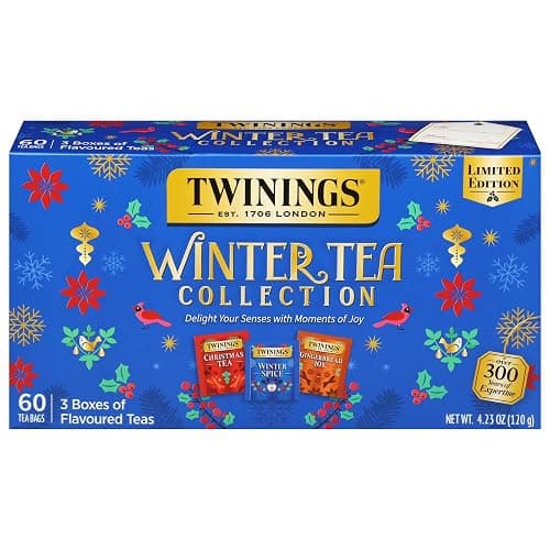 Twinings Winter Tea Collection, Limited Edition Holiday Gift Box, 20 Count (Pack of 3), Includes Christmas Tea, Winter Spice, and Gingerbread Joy, Enjoy Hot or Iced, 60 Teabags - Image 1