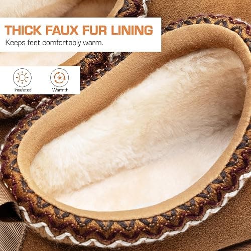 DREAM PAIRS Women's Fuzzy Cozy Slippers Genuine Suede Indoor Outdoor Fluffy Home Comfy Winter Slip On Cute Warm Memory Foam Furry Shoes FuzzyEasy - 9 - Chestnut thumbnail 6