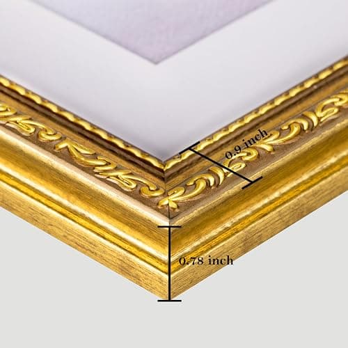 eletecpro 11x14 Picture Frames Set of 4, Vintage Photo Frame with Glass, Gold Frames 11 x 14 Display 8x10 Photo with Mat or 11x14 without Mat for Tabletop or Wall Decor, Gold thumbnail 6
