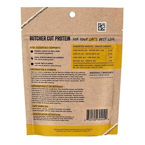 Vital Essentials Duck Liver Cat Treats, 0.9 oz | Freeze-Dried Raw | Single Ingredient | Grain Free, Gluten Free, Filler Free thumbnail 2