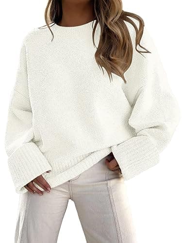 LILLUSORY Women's Oversized Sweaters Fuzzy Chunky Warm Pullover Sweater - Image 1