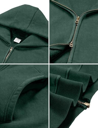 FAIABLE Mens Womens Double Zip Up Hoodie Oversized Acid Wash Hoodie Heavyweight Fleece Cotton Zipper Sweatshirt Vintage thumbnail 6
