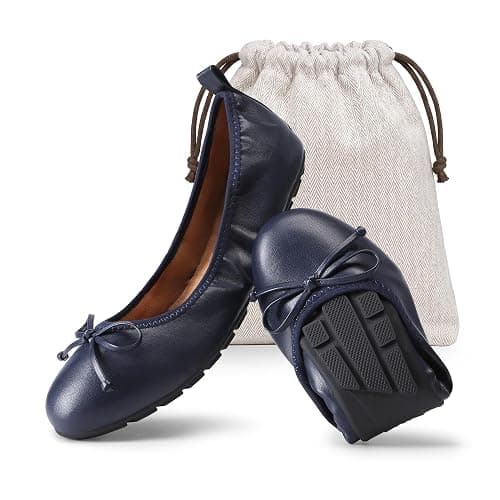 DREAM PAIRS Women's Foldable Bowknot Ballet Flats | Light Weight, Slip-On Dress Shoes, Round Toe, Offer all-day comfort for long walking, standing, dancing - Image 1