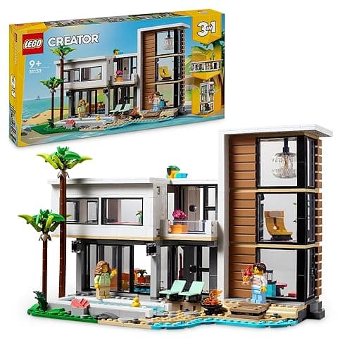 LEGO Creator 3in1 Modern House to 3-Storey City Building to Forest Cabin Set, Model Building Kit for Kids, Gift Idea for 9 Plus Year Old Boys and Girls 31153 - Image 1