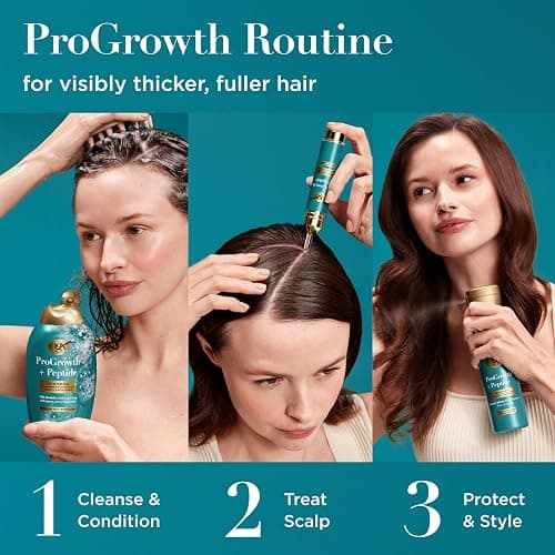 OGX ProGrowth + Peptide Serum Mist, Heat Protectant Spray Instantly Thickens Hair Root to Tip While Protecting from Breakage for Visibly Thicker, Fuller Hair, 6.5 fl. oz thumbnail 7