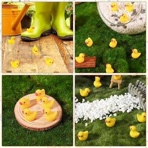 HEQU 100 Pcs Mini Resin Ducks, Tiny Miniature Ducks for Family Crafts Aquarium Garden Landscape Dollhouse Ornament Potted Decorations DIY thumbnail 5