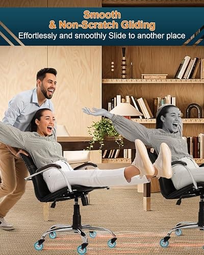 RidRed Gaming Chair Wheels - Heavy-Duty Office Chair Wheels - Replacement Rubber Casters- Universal Fit 3 Inch Chair Casters, Noise Free, Fits 98% Chair, for All Floor thumbnail 4
