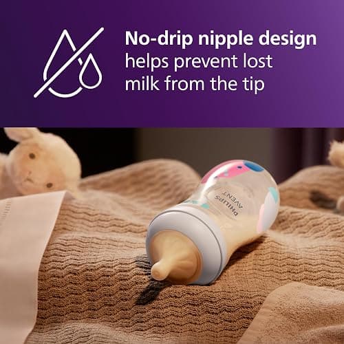 Philips Avent Natural PPSU Baby Bottles, Medium Flow, 9 oz, BPA-Free | Baby-Controlled Flow, No-Drip Design, Reduces Colic and Gas with Anti-Colic Valve, 2-Pack, SCY943/02 thumbnail 6
