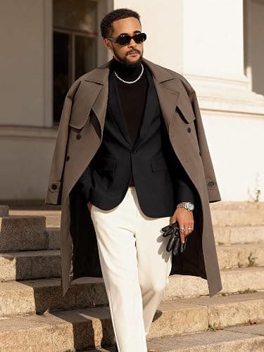 MAGE MALE Men's One Button Suit Jacket Elegant Solid Color Blazers Slim Fit Lightweight Sport Coats Blazer thumbnail 2