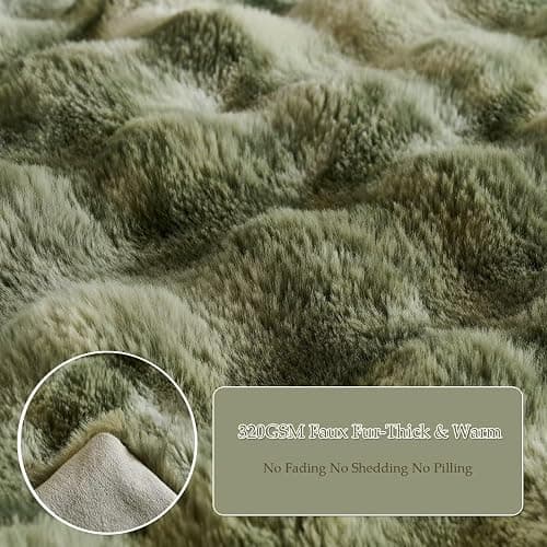 20"x54"Luxury Shaggy Faux Fur Body Pillow Cover,Bubble Fluffy Plush Bed Body Pillowcase with Zipper Closure,Plush Long Pillow Cover for Home Bedroom Pregnant Women Side Sleeper-Tie-dye Sage Green thumbnail 7