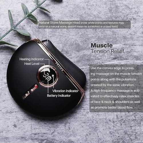 VRAIKO Eclipse Gua Sha Facial Tools, Electric Face Massager with 3-Level Heat & Vibration & 1000mAh Battery, Neck & Face Lift, Wrinkle and Puffiness Reduction thumbnail 5
