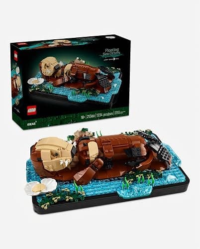 LEGO Ideas Floating Sea Otters 21366 | Building Sets for Adults, Ages 18+, Model for Display, Bedroom & Home Office Decor, 1234 Pieces, Gift for Women & Men thumbnail 8