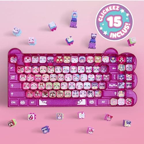 Goliath - CLICKEEZ Keyboard MegaPack - 1 Clavier + 15 Touches Keycaps Cliquables Kawaii + 1 Porte Clés - Keycaps à Clipser - 70 Personnages à Collectionner - Jouet Fidget ASMR - Idée Cadeau dès 6 Ans thumbnail 6