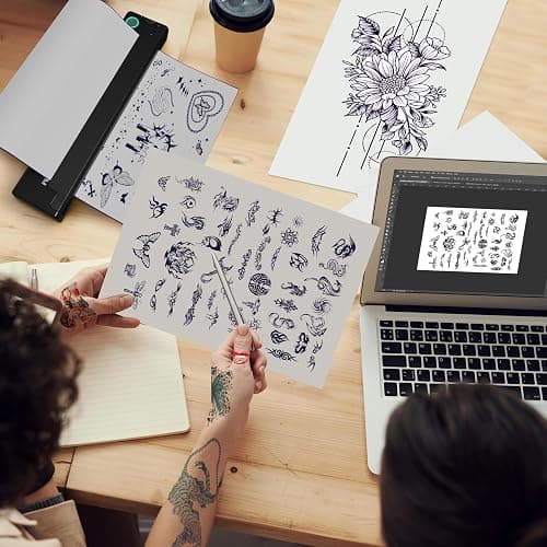 P90 Tattoo Stencil Printer, Wireless Thermal Tattoo Printers with Stencil Paper,Portable Tattoos Printer Compatible with Phone Pad and PC thumbnail 6