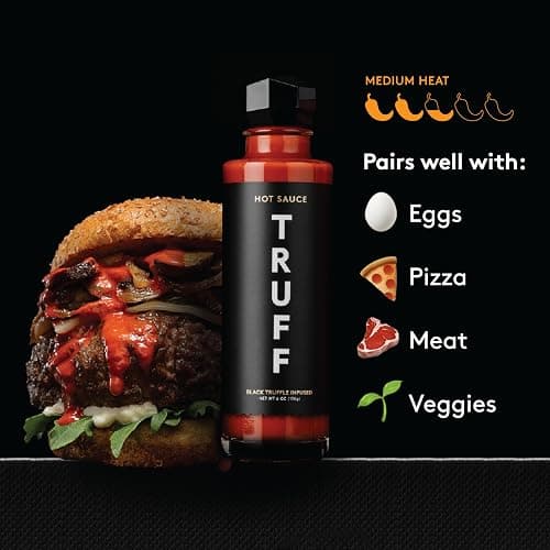 TRUFF Original Black Truffle Hot Sauce, Gourmet Hot Sauce with Ripe Chili Peppers, Black Truffle Oil, Agave Nectar, Unique Flavor Experience in a Bottle, 6 oz. thumbnail 5