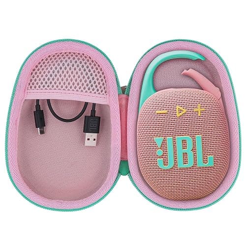 co2CREA Hard Carrying Case Replacement for JBL Clip 5 Waterproof Portable Mini Speaker (Pink Case) - Image 1