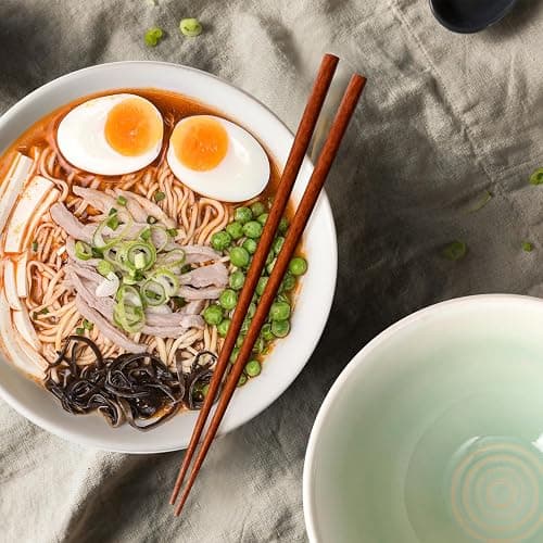 NUTRIUPS 1200ml Ceramic Ramen Bowl Set of 2 Noodle Bowls with Chopsticks and Spoons(Teal) thumbnail 2