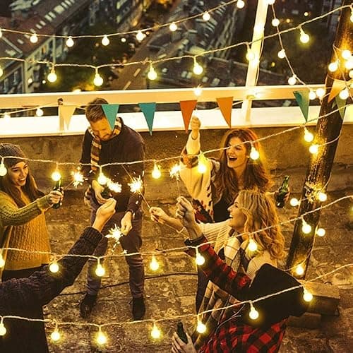 RaThun 49.2ft Warm White Globe String Lights, 100 LED with 16ft Extended Lead Wire & Remote, 8 Modes, IP44 Waterproof Plug in Linkable Lights for Outdoor Indoor Party Wedding thumbnail 8