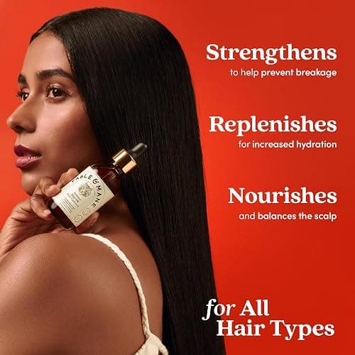 Fable and Mane Hair Oil - HoliRoots Strengthening Serum for Damaged, Frizzy Hair with Ashwagandha, Castor Oil & Scalp Treatment - 1.8FL oz thumbnail 7