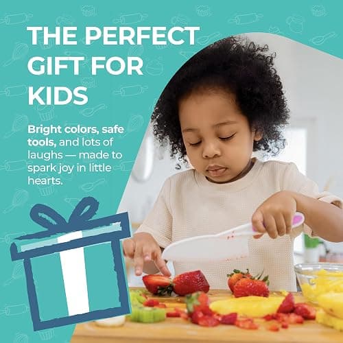 Tovla Jr. Kid Safe Knife Set for Real Cooking | 3-Piece Toddler Kitchen Knives | Montessori & STEM Cooking Tools Ages 4–12 | BPA-Free, Dishwasher-Safe | Christmas, Birthday & Stocking Stuffer Gift thumbnail 7