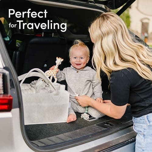 PUTSKA Baby Diaper Caddy Organizer - Nursery Storage Basket for Diaper Station, Baby Basket Shower Gift List and Registry Must-Have, Newborn Essentials, Nursery Decor for Boy or Girl-White,Extra Large thumbnail 8