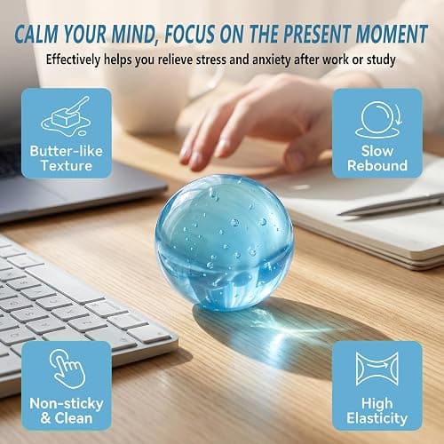 Coconut Oil Squishy Fidget Toys,Slow Rising Stress Ball for Stress Relief | Purple Coconut Oil Stress Ball,Squeezy Squishy Toys,Sensory Squeeze Toy for Anxiety Relief,Party Favors Gift for Adults Kids thumbnail 5