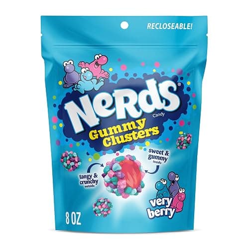 NERDS Gummy Clusters, Candy, Very Berry, Crunchy and Gummy, 8 oz - Image 1